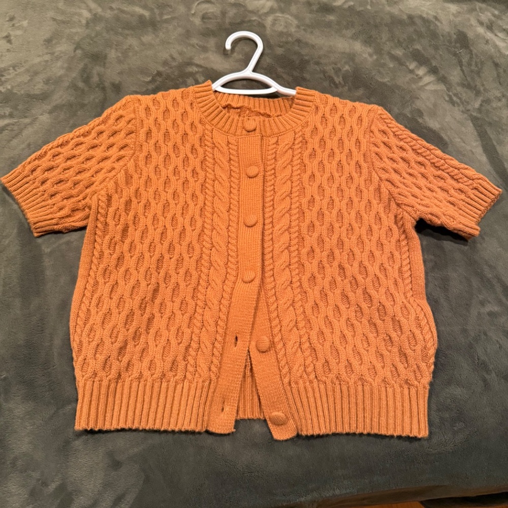 SHEIN Button Down Short Sleeve Cardigan